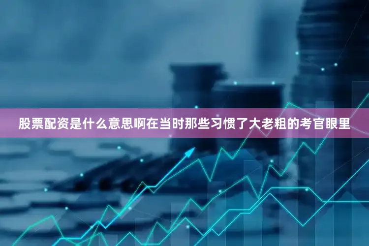 股票配资是什么意思啊在当时那些习惯了大老粗的考官眼里