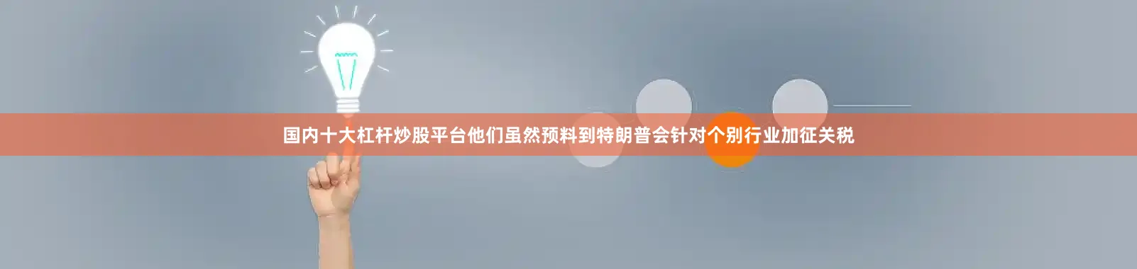 国内十大杠杆炒股平台他们虽然预料到特朗普会针对个别行业加征关税